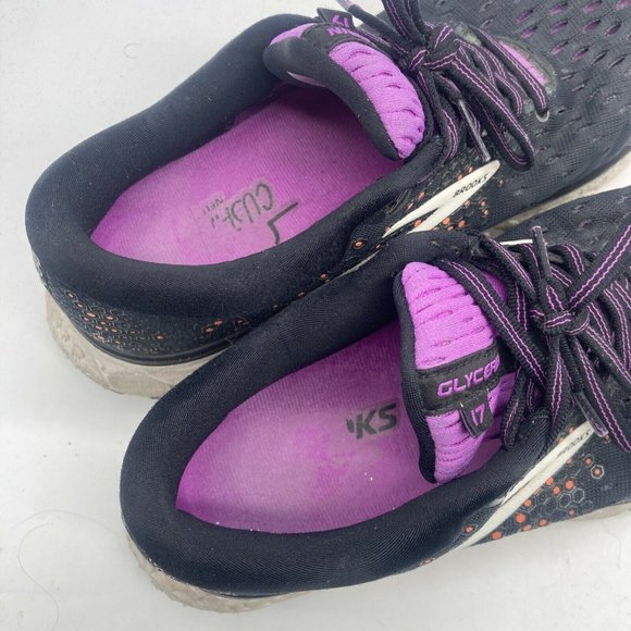 Brooks Glycerin 17 Womens Running Shoes Black Purple Size 8D Wide EU 39 - Picture 4 of 9